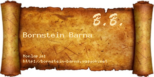Bornstein Barna névjegykártya